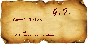 Gertl Ixion névjegykártya